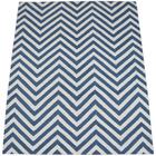 Tapete Kilim Indiano Chevron Zig Zag Azul Branco 2,00 x 3,00m