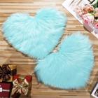 Tapete Mudder Heart Shape Faux Fur 30x40cm (azul claro) x2