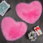 Tapete Mudder Heart Shape Faux Fur 30x40cm (rosa vermelha) x2