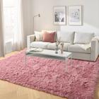 Tapete PAGISOFE Blush Pink Fluffy Shag 140x200cm para quarto