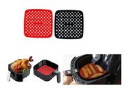 Tapete Para Assar Quadrado Silicone Air Fryer Forno 19cm