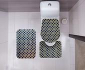Tapete Para Banheiro Kit Com 3x Peças Antiderrapante - Decoração