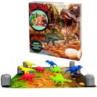 Tapete para Brincar Dino Park Cenário 8 Dinossauros e Rochas de Brinquedo Infantil