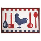 Tapete para Cozinha Clean 6 Branco-Vermelho 0,40X0,60M