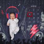 Tapete Para Foto Mesversário Bebê e Atividade Infantil Dupla Face Tema Rock Alce