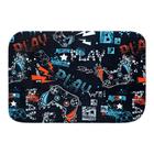 Tapete Para Quarto Estampado Game Win Azul 60cm x 40cm - Base Antiderrapante