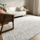 Tapete para Sala e Quarto 2,50 x 3,00m Mesclado Rústico Artesanal Cru Caramelo Listrado Minimalista com Antiderrapante