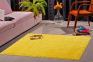 Tapete pelo super macio oasis 100 por 150 100% antiderrapante acabamento confortável sala quarto-amarelo-canario