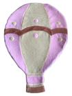 Tapete Pelúcia Balão 1,25m x 90cm Quarto Infantil Base Emborrachado - Rosa