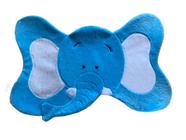 Tapete Pelúcia Elefante 1,05m x 75cm Decorativo Quarto Infantil Base Emborrachado - Azul Turquesa