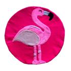 Tapete Pelúcia Flamingo 90cm x 90cm Decorativo Quarto Infantil Base Emborrachado - Pink