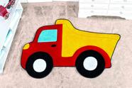 Tapete Pelúcia Quarto Infantil Formato Caminhão Vermelho