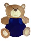 Tapete Pelúcia Urso Abraço 1,30m x 1,05m Decorativo Quarto Infantil Base Emborrachado - Azul Royal