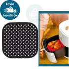 Tapete Quadrado De Silicone Reutilizável Antiaderente Para Air Fryer 21 Cm Tapete De Cozimento Para Fritadeira Eletrica Forno e Microondas