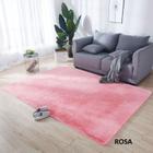 Tapete Rabbit Toque Pelo de Coelho Veludo Sintético 1,00m x 1,40m Antiderrapante Macio Sintético Quarto e Sala