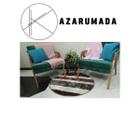 Tapete Redondo Sala 2x2 Antiderrapante Macio Premium Listrado Marrom 2m