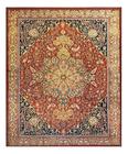 Tapete Sala 200X240 Classico Oriental Kashan Vermelho Preto