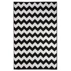 Tapete Sala Decorativo 100X150 Cm Geometrico Zigzag Preto