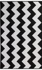 Tapete Sala Decorativo 50X100 Cm Geometrico Zigzag Preto