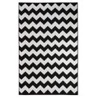 Tapete Sala Decorativo 50X150 Cm Geometrico Zigzag Preto