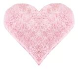 Tapete Sala Felpudo Peludo Rosa Bebe Coração 140 cm