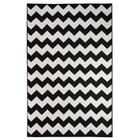 Tapete Sala Geométrico Zigzag 100X150 Cm Lavável Preto Prata