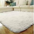 Tapete Sala Quarto Felpudo Peludo Shaggy Luxuoso e Macio 2,00 x 1,40 m Branco