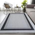 Tapete Sala Quarto Sisal 2,00x1,50m Cinza Preto Facil Limpar