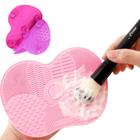 Tapete Silicone com Ventosa para Limpeza Pinceis Make