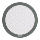 Tapete Silicone e fibra de Vidro Redondo Branco e Cinza para Confeitaria de Macarons 30cm - Cromus