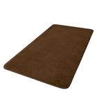 Tapete Veludo Retangular Antiderrapante Liso Vip 50cm x 90cm Jolitex Chocolate