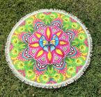 Tapete Yoga Mandala Borboleta Rosa Anti Derrapante 80 CM Chacras Personalizado Esotérico Meditação Transformação