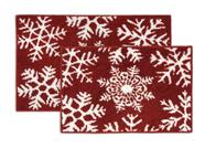 Tapetes de banho LANE LINEN Christmas, 2 peças, design de floco de neve