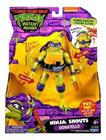 Tartaruga Ninjas Caos Mutante Deluxe  Donatello 14 cm C/ Acessorios - Com Som E Função Braço Golpe - Sunny