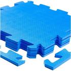 Tatame azul royal 10 placas c/bordas 50x50 10mm