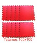 Tatames 10 tapetes vermelho 100x100 10mm