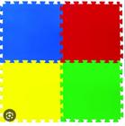 Tatames eva tapete 4 placas colorido 1x1 10mm(vermelho,amarelo,azul e verde)