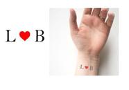 Tatuagem Temporária Love Inicias Personalizada Coração Amor