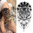 Tatuagem Temporária Masculina E Feminina Tigre E Mandala