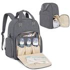 Teamoy Breast Pump Mochila Saco de fraldas com bolsos isolados, saco de bomba de peito compatível com Medela, Spectra S1, S2 e Cooler Bag, Mochila laptop bomba de peito para mães trabalhadoras, cinza