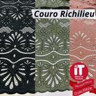 Tecido Couro Bordado Richilieu (50cm x 1,4m)
