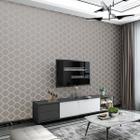 Tecido de Parede Jacquard Cinza e Crú - Colméia - Menedecor