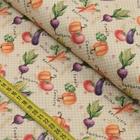 Tecido Estampado para Patchwork - Barrados : Minha Horta (0,50x1,40) - Fuxicos e Fricotes