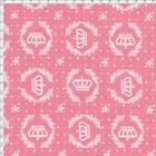 Tecido Estampado para Patchwork - Coroas Rosa Quartzo Cor 1544 (0,50x1,40)