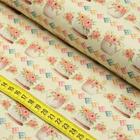 Tecido Estampado Para Patchwork - Costura Retrô : Blocos e Flores (0,50x1,50)