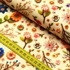 Tecido Estampado Para Patchwork - Crochê Flowers : Floral Com Galhos (0,50x1,40) - Fernando Maluhy