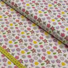 Tecido Estampado para Patchwork - Fofurices: Mini Flower Creme (0,50x1,40)