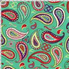 Tecido Estampado para Patchwork - Modern Oriental: India Paisley Fundo Verde (0,50x1,40)