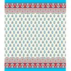 Tecido Estampado para Patchwork - Oriente Divino Arranjo: Palacio Barrado Azul Com Vermelho (0,50x1,40)