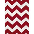 Tecido Gorgurinho Chevron Vermelho e Branco - 1,50m de Largura